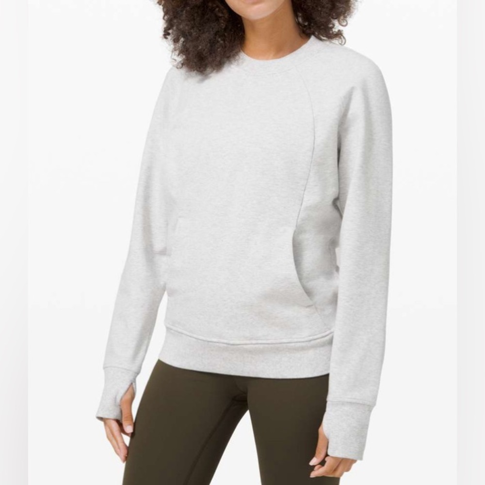 New Lululemon Scuba Crew Heathered Core Ultra Light Grey